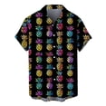 thumbnail image 1 of ZCFZJW Mens Casual Button Down Graphic T-Shirts Trendy Summer Short Sleeve Lapel Collar V Neck Bowling Shirts Tropical Beach Hawaiian Tops Black L, 1 of 5