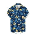 thumbnail image 1 of ZCFZJW Mens Casual Button Down Hawaiian Shirts Tropical Floral Pattern Print Summer Short Sleeve Graphic T-Shirts Trendy Holiday Beach Vacation Tees Tops Blue#07 L, 1 of 4