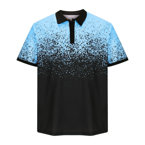 ZCFZJW Mens Casual Color Block Shirts Trendy Summer Short Sleeve 1/4 Button up V Neck Henley Shirts Loose Lightweight Comfy Pullover Tops Light Blue XL