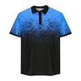 thumbnail image 1 of ZCFZJW Mens Casual Color Block Shirts Trendy Summer Short Sleeve 1/4 Button up V Neck Henley Shirts Loose Lightweight Comfy Pullover Tops Blue XXL, 1 of 4