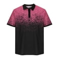 thumbnail image 1 of ZCFZJW Mens Casual Color Block Shirts Trendy Summer Short Sleeve 1/4 Button up V Neck Henley Shirts Loose Lightweight Comfy Pullover Tops Pink XXXL, 1 of 4