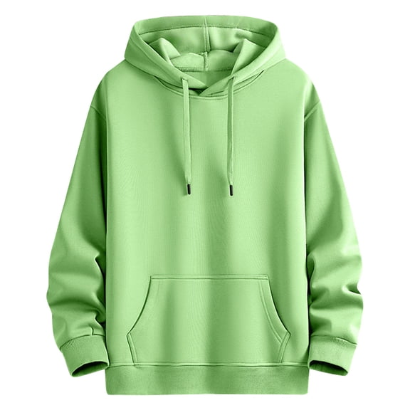 ZCFZJW Mens Casual Cotton Hooded Collar Drawstring Hoodies Drawstring Pullover Sweatshirts Casual Sherpa Fleece Lined Warm Long Sleeve Shirts with Pockets Mint Green XXXL