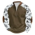 thumbnail image 1 of ZCFZJW Mens Casual Half Zip up Athletic Sweatshirts Vintage Camo Patchwork Long Sleeve V Neck Graphic T-Shirts Loose Lightweight Comfy Pullvoer Tops M, 1 of 3