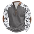 thumbnail image 1 of ZCFZJW Mens Casual Half Zip up Athletic Sweatshirts Vintage Camo Patchwork Long Sleeve V Neck Graphic T-Shirts Loose Lightweight Comfy Pullvoer Tops XXXL, 1 of 4