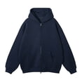 thumbnail image 1 of ZCFZJW Mens Casual Hooded Jackets Lightweight Fall Long Sleeve Solid Color Full Zip up Hoodie Tops Trendy Workout Sweatshirt Outwear Coat with Pockets Navy XL, 1 of 3