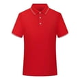 thumbnail image 1 of ZCFZJW Mens Casual Polo Shirts Lightweight Trendy Summer Short Sleeve Solid Color Basic Sport Fitness T-Shirts Lapel Collar Button Henley Tops Red M, 1 of 4