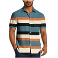 thumbnail image 1 of ZCFZJW Mens Casual Striped Shirts Button Down Short Sleeve Summer Hawaiian Shirt Loose Regular Fit Hippie Beach Vacation Tops with Pockets Mint Green M, 1 of 6