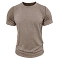 thumbnail image 1 of ZCFZJW Mens Casual T-Shirts Trendy Soft Cotton Basic Summer Short Sleeve Round Neck Plain Tees Shirt Tops Loose Lightweight Comfy Pullover Tops Khaki M, 1 of 6