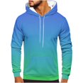 thumbnail image 1 of ZCFZJW Mens Casual Tie Dye Gradient Print Hooded Sweatshirts Lightweight Big and Tall Regular Fit Soft Cotton Pullover Tops Trendy Oversized Baggy Hoodie Outwear Coat with Pockets Sky Blue XXXL, 1 of 5