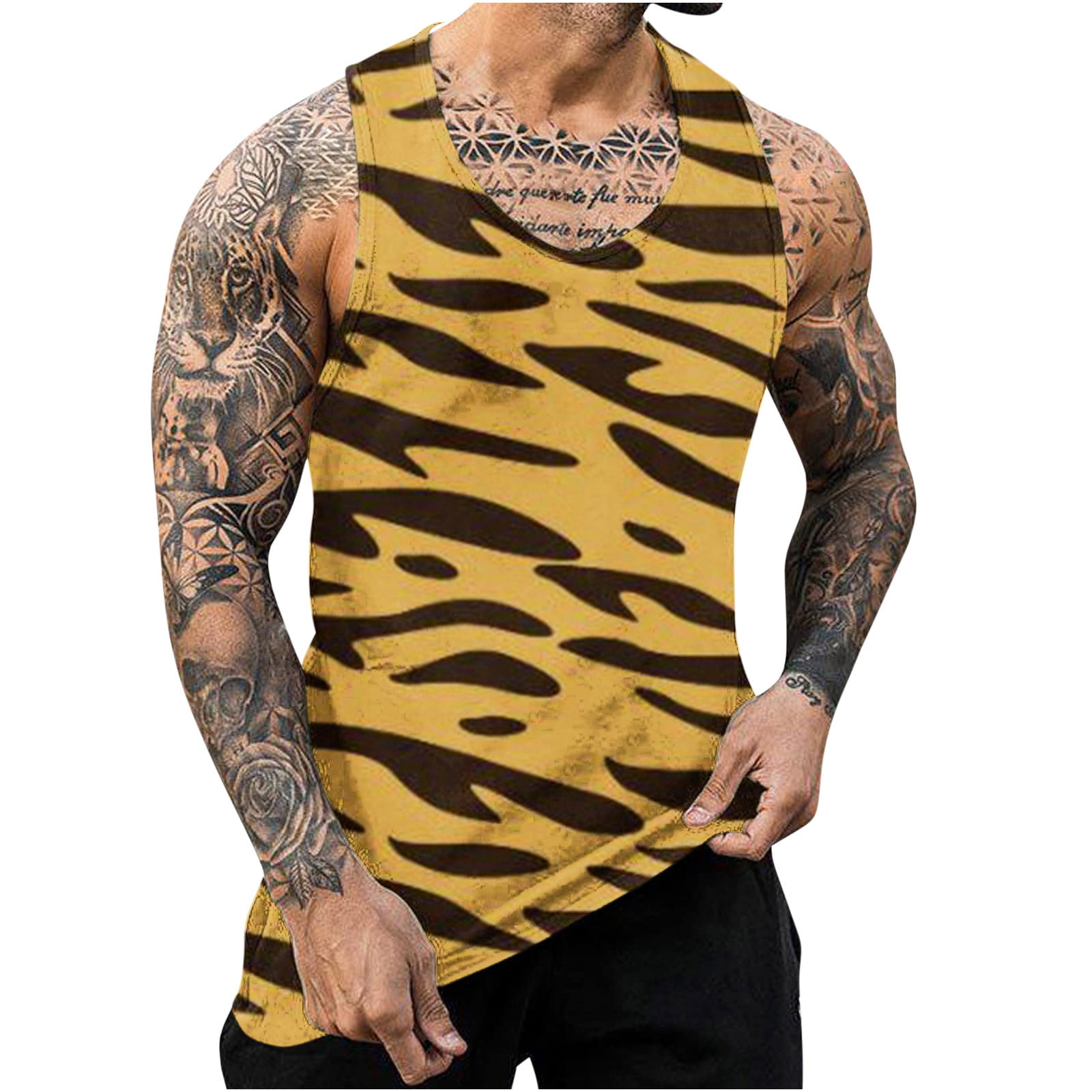 animal print tank top men