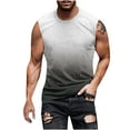 thumbnail image 1 of ZCFZJW Mens Casual Workout Tank Tops Trendy Tie Dye Gradient Print Regular Fit Comfy Pullover Loose Regular Fit Crew Neck Sleeveless Fitness Vest Gray XXL, 1 of 5