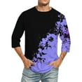 thumbnail image 1 of ZCFZJW Mens Color Block Shirts Casual Tie Dye Summer Half Sleeve Round Neck Pullover Tops Big and Tall Regular Fit Soft Cotton Basic Workout T-Shirts Purple XXXXL, 1 of 4