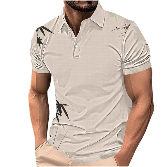 ZCFZJW Mens Color Contrast Print Summer Beach Hawaiian Shirts Casual Short Sleeve Button up V Neck Collar T-Shirts Trendy Workout Gym Polo Shirts Multicolor#06 S