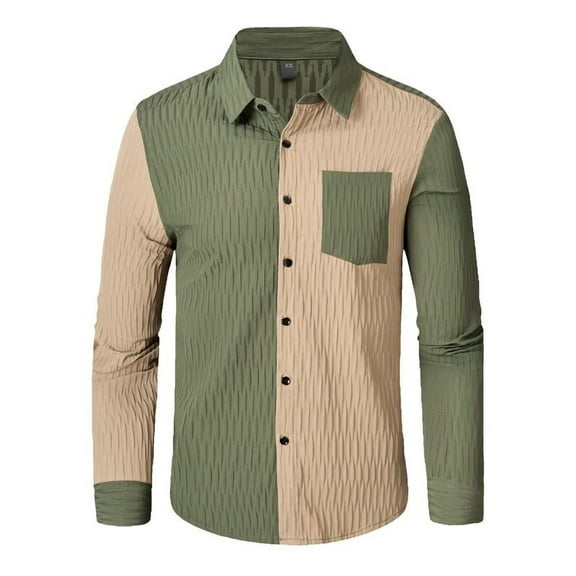 ZCFZJW Mens Corduroy Shirts Lightweight Casual Fall Long Sleeve Button Down Classic Fit Work T-Shirts Trendy Shackets with Pocket Green XL
