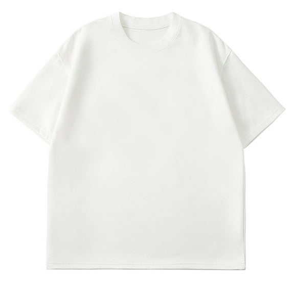 ZCFZJW Mens Cotton T-Shirts Pure Color Summer Short Sleeve Round Neck Casual Baggy Tshirt Tops Regular Fit Trendy Oversized Basic Tee Shirt White XXL