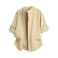 thumbnail image 1 of ZCFZJW Mens Dress Shirts Wrinkle Free Dress Shirts for Men Casual Rolled-up Long Sleeve Button Down Shirts Banded Collar Shirts Khaki XXL, 1 of 6