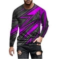 thumbnail image 1 of ZCFZJW Mens Fall Graphic T-Shirts Casual Long Sleeve Funny 3D Novelty Graphic Crewneck Pullover Tops Loose Lightweight Comfy Baggy Workout Tees Sweatshirt Purple XXXXL, 1 of 5