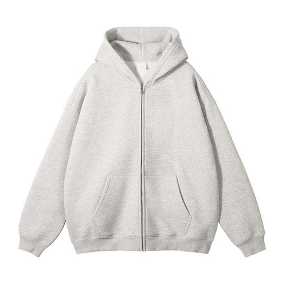 ZCFZJW Mens Fall Long Sleeve Hooded Pullover Sweatshirts Loose Lightweight Casual Solid Color Hoodie Outwear Jackets with Kangaroo Pockets White XXXXXL