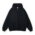 thumbnail image 1 of ZCFZJW Mens Fall Long Sleeve Hooded Pullover Sweatshirts Loose Lightweight Casual Solid Color Hoodie Outwear Jackets with Kangaroo Pockets Black XXXL, 1 of 3
