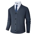 thumbnail image 1 of ZCFZJW Mens Fashion Button Down Sweaters Lightweight Casual Slim Fit Basic V Neck Cable Knit Long Sleeve Work Business Jackets with Pockets Green XL, 1 of 8