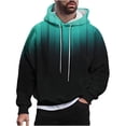 thumbnail image 1 of ZCFZJW Mens Fashion Color Block Hoodie Tops Lightweight Casual Drawstring Long Sleeve Hooded Pullover Sweatshirts Loose Regular Fit Drawstring Outwear Coat with Pockets Light Blue XXL, 1 of 7