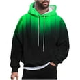 thumbnail image 1 of ZCFZJW Mens Fashion Color Block Hoodie Tops Lightweight Casual Drawstring Long Sleeve Hooded Pullover Sweatshirts Loose Regular Fit Drawstring Outwear Coat with Pockets Green XXXXL, 1 of 6