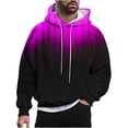 thumbnail image 1 of ZCFZJW Mens Fashion Color Block Hoodie Tops Lightweight Casual Drawstring Long Sleeve Hooded Pullover Sweatshirts Loose Regular Fit Drawstring Outwear Coat with Pockets Purple XXXL, 1 of 6