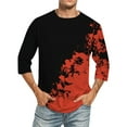 thumbnail image 1 of ZCFZJW Mens Fashion Cool T-Shirts Trendy Color Block Print Summer Half Sleeve Round Neck Graphic Tees Shirt Loose Regular Fit Soft Cotton Pullover Tops Red XL, 1 of 4