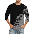 thumbnail image 1 of ZCFZJW Mens Fashion Cool T-Shirts Trendy Color Block Print Summer Half Sleeve Round Neck Graphic Tees Shirt Loose Regular Fit Soft Cotton Pullover Tops Gray XL, 1 of 5