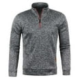 thumbnail image 1 of ZCFZJW Mens Fashion Half Zip up V Neck Stand Collar Sweaters Loose Lightweight Casual Autumn Cable Knitted Pullover Tops Trendy Solid Color Thin Velvet Coat Dark Gray XXXXL, 1 of 4