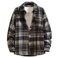 thumbnail image 1 of ZCFZJW Mens Fashion Plaid Woolen Shirts Big and Tall Regular Fit Casual Long Sleeve Button Down Graphic T-Shirts Trendy Flannel Shacket Jacket Black L, 1 of 8