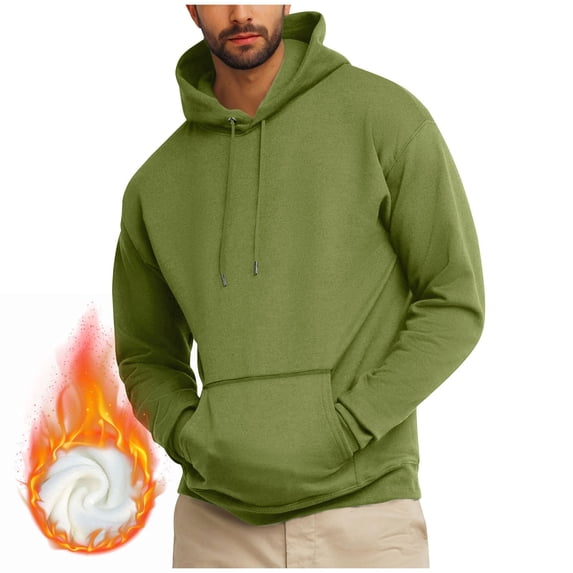 ZCFZJW Mens Fashion Sherpa Fleece Lined Warm Hoodies Regular Fit Casual Long Sleeve Drawstring Hooded Pullover Tops Trendy Cozy Athletic Sweatshirts with Pockets XXXL