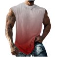 thumbnail image 1 of ZCFZJW Mens Fashion Tie Dye Striped Print Tank Tops Loose Regular Fit Casual Summer Sleeveless Round Neck Graphic Tees Vest Holiday Vacation Beach Shirts Red XL, 1 of 5