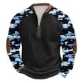 thumbnail image 1 of ZCFZJW Mens Fashon Splicing Sweatshirts Casual Long Sleeve Camo Patchwork Half Zip up Pullover Tops Lightweight Comfy Outwear Jacket Shirts XXXXL, 1 of 4