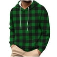 thumbnail image 1 of ZCFZJW Mens Flannel Hoodie Tops Lightweigth Casual Fall Winter Long Sleeve Buffalo Plaid Print Hooded Pullover Sweatshirts Fashion Hoodies Outwear Coat with Pockets Green XXL, 1 of 6