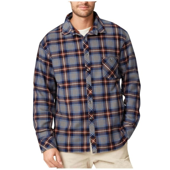 ZCFZJW Mens Flannel Plaid Shirts Casual Fall Winter Thick Warm Long Sleeve Button Down Shirt Lightweight Soft Cotton Shirt with Pocket Red#01 XL