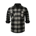 thumbnail image 1 of ZCFZJW Mens Flannel Shirt Fall Winter Thick Warm Long Sleeve Soft Smooth Plaid Shirts Casual Button Down with Pocket Regular Fit Work Tops Gray M, 1 of 7