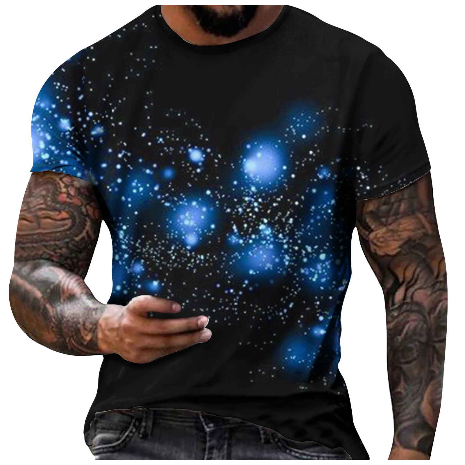 ZCFZJW Mens Funny 3D Butterfly Print TShirts Loose Regular Fit Casual