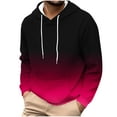 thumbnail image 1 of ZCFZJW Mens Fuzzy Hoodies Casual Tie Dye Gradient Color Print Long Sleeve Drawstring Hooded Pullover Sweatshirts Trendy Cozy Sherpa Fleece Warm Outwear Tops with Pockets Hot Pink XL, 1 of 6