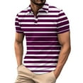 thumbnail image 1 of ZCFZJW Mens Golf Shirt Moisture Wicking Performance Sport Short Sleeve Striped Lightweight Casual Button up Polo Shirts for Men Hot Pink XXL, 1 of 4