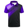 thumbnail image 1 of ZCFZJW Mens Golf Shirt Short Sleeve Sport Moisture Wicking Color Block Printed Athletic Workout Tees Shirts Lightweight Collared Casual T-Shirt Purple L, 1 of 6