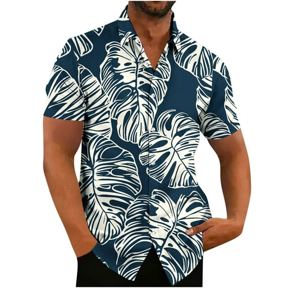 ZCFZJW Mens Hawaiian Floral Shirts Tropical Button Down Shirt Summer Beach Shirt Big and Tall Regular Fit Casual Short Sleeve Graphic Tees Tops Multicolor#03 XXXXXL