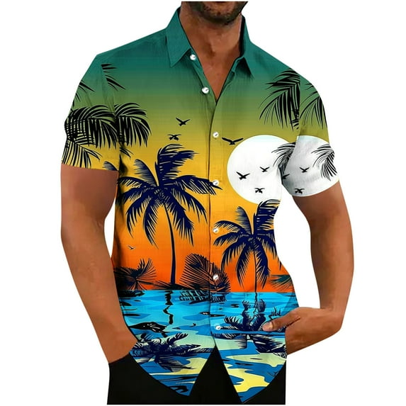 ZCFZJW Mens Hawaiian Floral Shirts Tropical Button Down Shirt Summer Beach Shirt Big and Tall Regular Fit Casual Short Sleeve Graphic Tees Tops Multicolor#08 XXXXXL