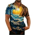 thumbnail image 1 of ZCFZJW Mens Hawaiian Floral Shirts Tropical Button Down Shirt Summer Beach Shirt Big and Tall Regular Fit Casual Short Sleeve Graphic Tees Tops Multicolor#14 XL, 1 of 3