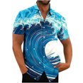 thumbnail image 1 of ZCFZJW Mens Hawaiian Shirt Short Sleeve Button Down Shirt Tropical Floral Pattern Print Summer Big and Tall Graphic Tees Trendy Holiday Beach Shirt Tops Multicolor#12 XXXXL, 1 of 3