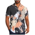 thumbnail image 1 of ZCFZJW Mens Hawaiian Shirt Short Sleeve Floral Button Down Shirts Tropical Summer Beach Vacation Tees Shirts Lightweight Camp Collar Shirt Red#01 XXL, 1 of 6