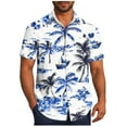 thumbnail image 1 of ZCFZJW Mens Hawaiian Shirt Short Sleeve Floral Button Down Shirts Tropical Summer Beach Vacation Tees Shirts Lightweight Camp Collar Shirt White#02 XXL, 1 of 6