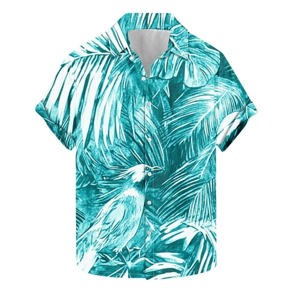 ZCFZJW Mens Hawaiian Shirts Big and Tall Regular Fit Summer Short Sleeve Casual Button Down Tropical Beach Shirt Trendy Holiday Vacation Tees Tops Multicolor#05 XXL