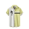 thumbnail image 1 of ZCFZJW Mens Hawaiian Shirts Casual Button Down Tropical Prints Short Sleeve Holiday Beach Shirts Loose Regular Fit Summer Tops Yellow XXXL, 1 of 5