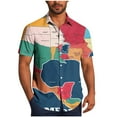 thumbnail image 1 of ZCFZJW Mens Hawaiian Shirts Funny Mexican Gulf Printed Summer Short Sleeve Button Down Graphic Holiday Beach Vacation Tees Shirt Tops Multicolor#10 L, 1 of 6